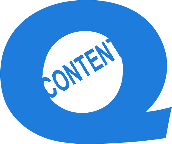 Q-CONTENT Q Content logo in blue